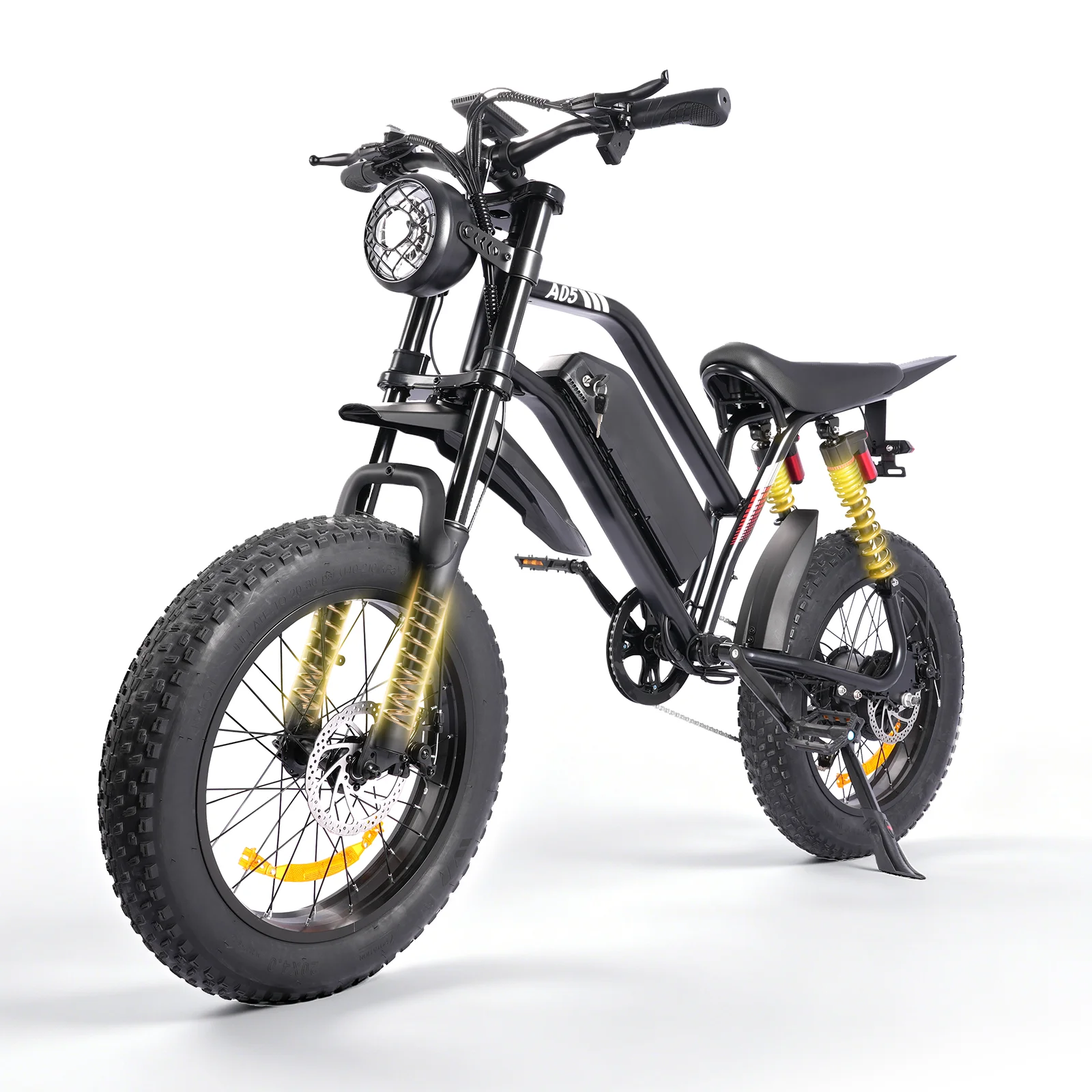 OBX Electric Mountain Bike 1500W 48V 15Ah Battery E-Bike with LCD Display - 70 Mile Range 20x4 Inch Fat Tire All-Terrain UL Certified