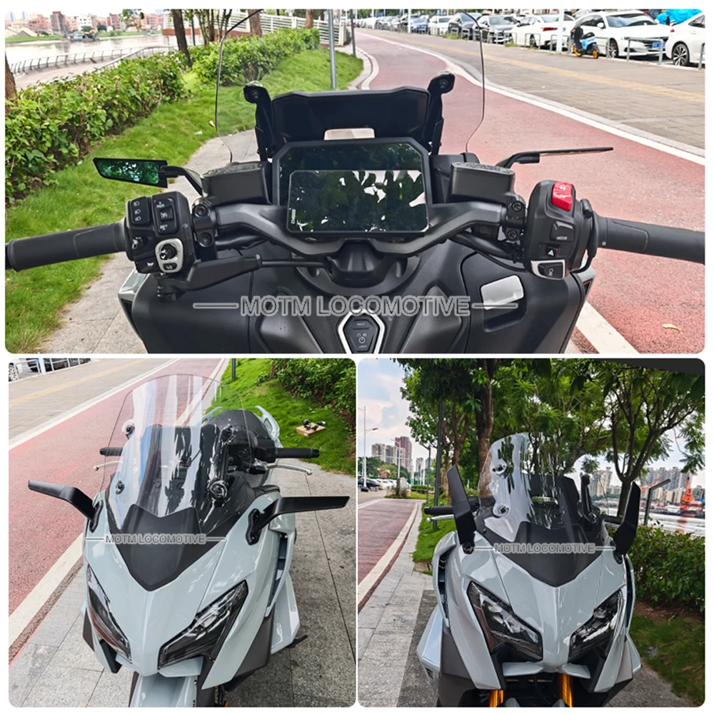 FOR Yamaha TMAX560 modified wind wing rearview mirror blue high-definition lens large field of view rearview mirror 2025-