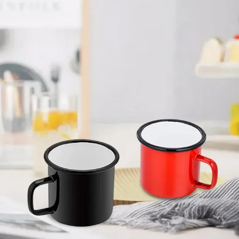 

Enamel Coffee Mugs 350ML Creative Cup Travel Tea Milk Enamelware Home Kitchen Drinkware Christmas Party Gifts