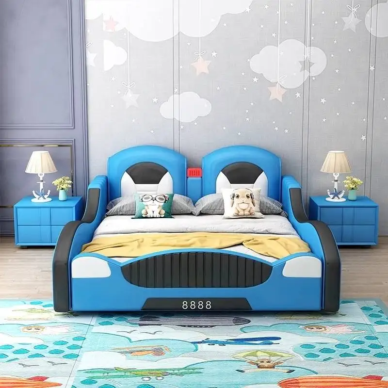 سرير أطفال أبيض بسيط فاخر وآمن وبسيط وسرير أطفال مخصص بتصميم خشبي وحديث مضاء لصب أثاث منزلي للرضع