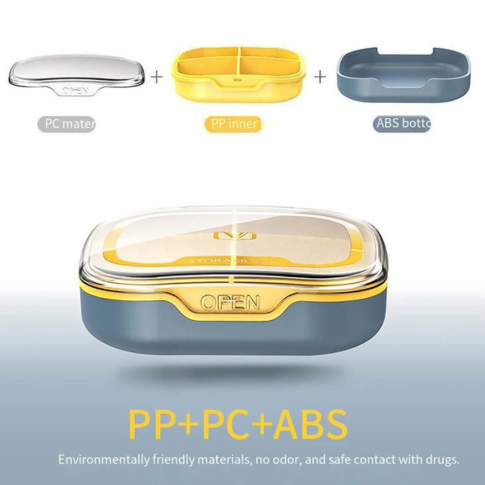 4/6 Grids Pill Storage Box Travel Medicines Storage Box Drug Separation Mini Portable Organizer Container with Seal Ring