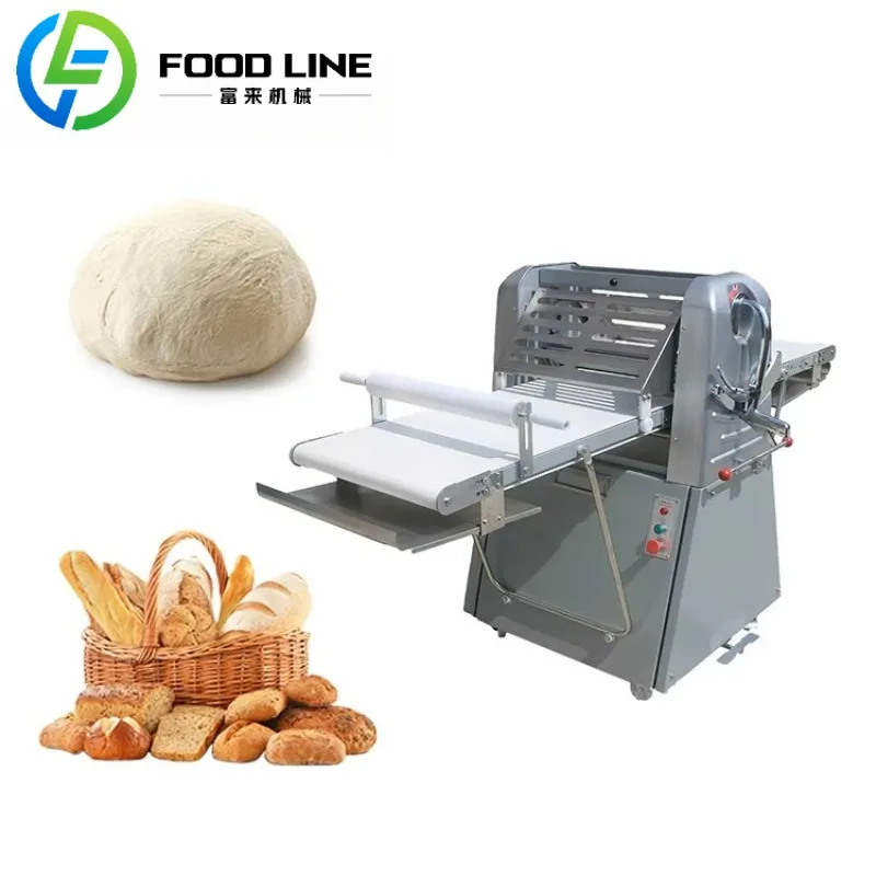 Дешевая оптовая коммерческая промышленная складная машина для раскатки теста для хлебобулочных изделий, электрическая машина для раскатки теста для круассана с высоким качеством