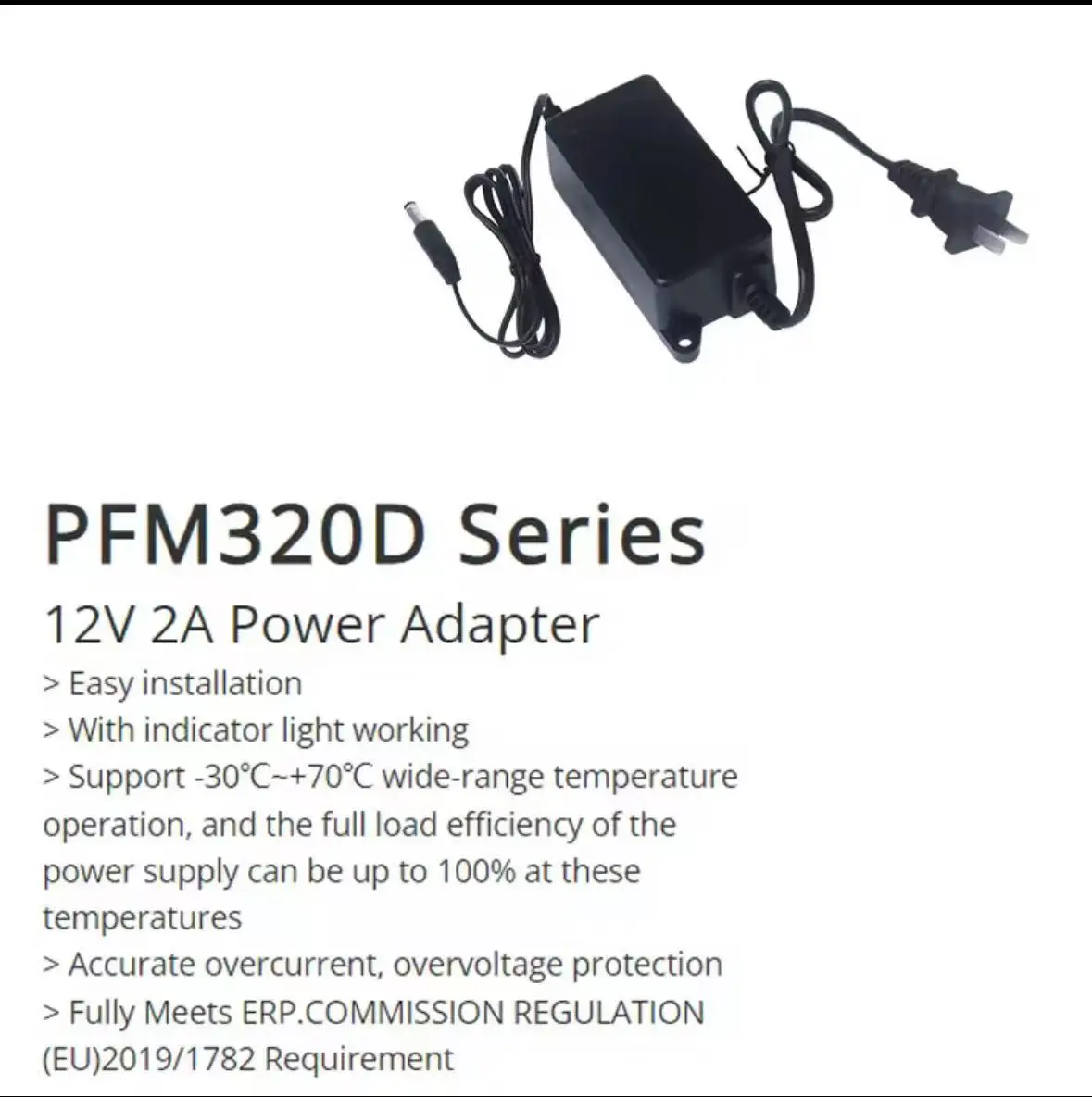 Dahua Original PFM320D DC12V 2A Power Adapter Easy Installation Overvoltage Protection CCTV Power For Dome Turret Bullet Camera