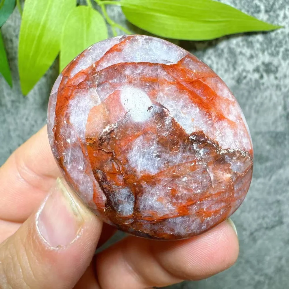 Vibrant Rainbow Red Fire Quartz Palm Stone Bohemian Crystal for Meditation Healing Home Decor Unique Holiday Gift