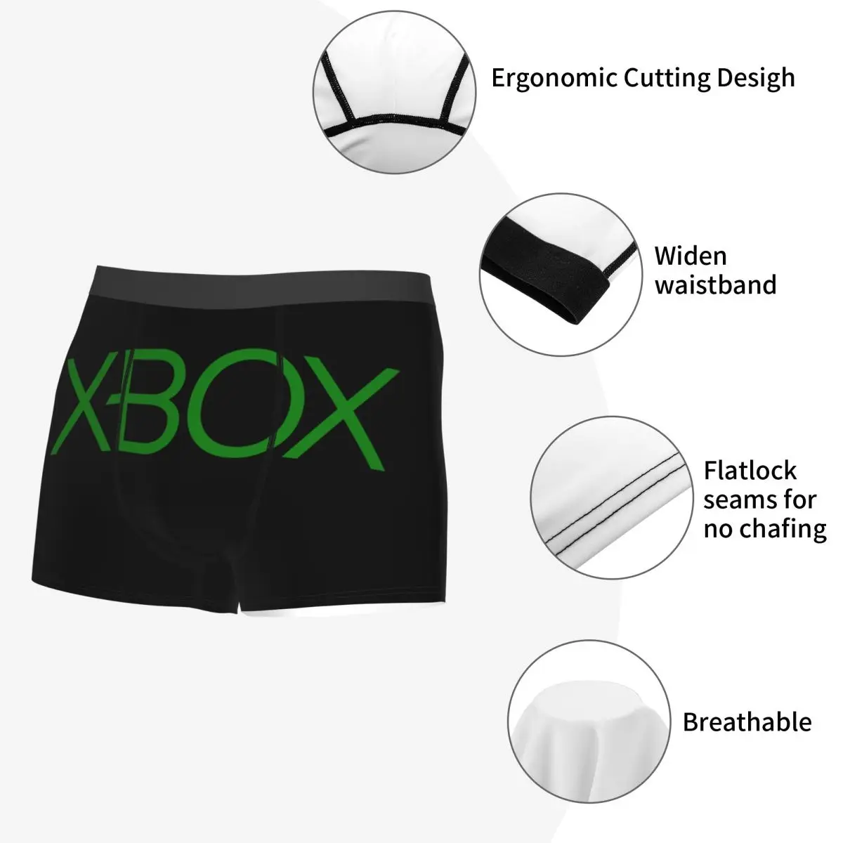 مخصص كول كلاسيكي Xboxs شعار الملاكمين السراويل سراويل الرجال السروال تنفس لعبة ألعاب الهدايا ملخصات الملابس الداخلية