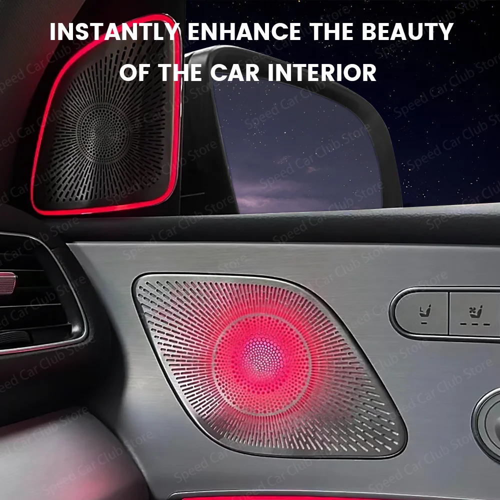 NEW 64 Colors LED Speaker Metal Cover For For Mercedes Benz GLE GLS W167 GLE53 Coupe GLS63 Car 4-Door Modification Parts