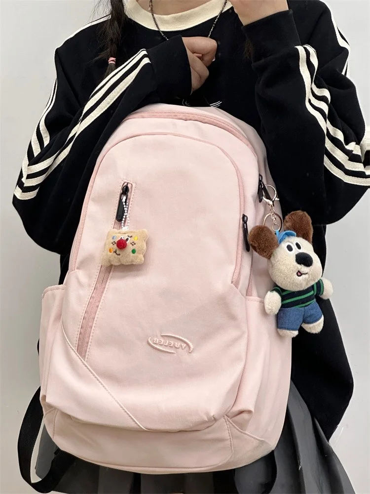 High Capacity Retro Korean Style Backpack for Girls High School College Students Versatile Middle School Treasure Double Shou...