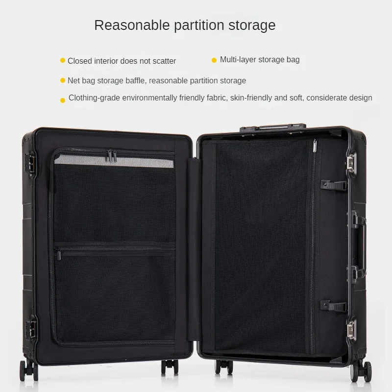 Alle Aluminium Magnesiumlegering Reiskoffer 20 ''Business Boarding Box Gratis Verzending Capaciteit Trolley Case