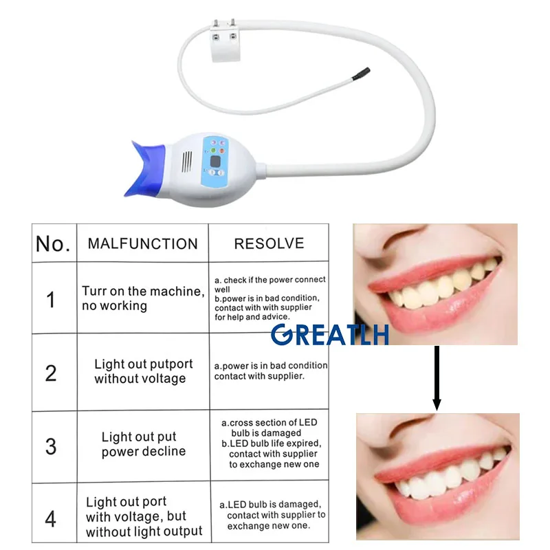 GREATLH  Dentist Professional Cold Light Bleaching LED Machine Teeth Whitening Light Professional Teeth Whitening Machine