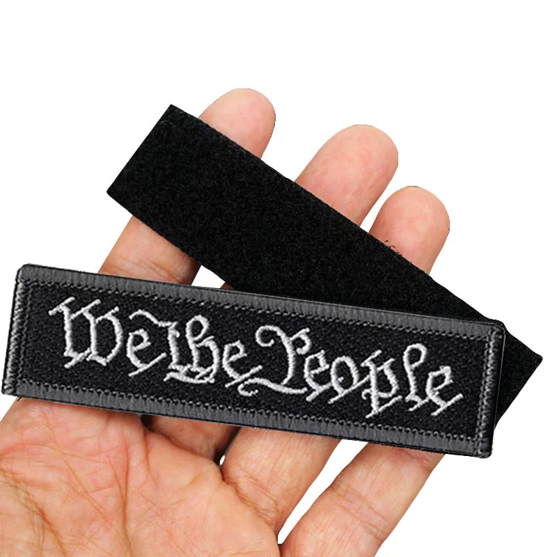 Ricamato Long Strip Hook & loop Letters Patch Labe Emblem in God We Trust Morale Badge istruttore infedel Tactical Label