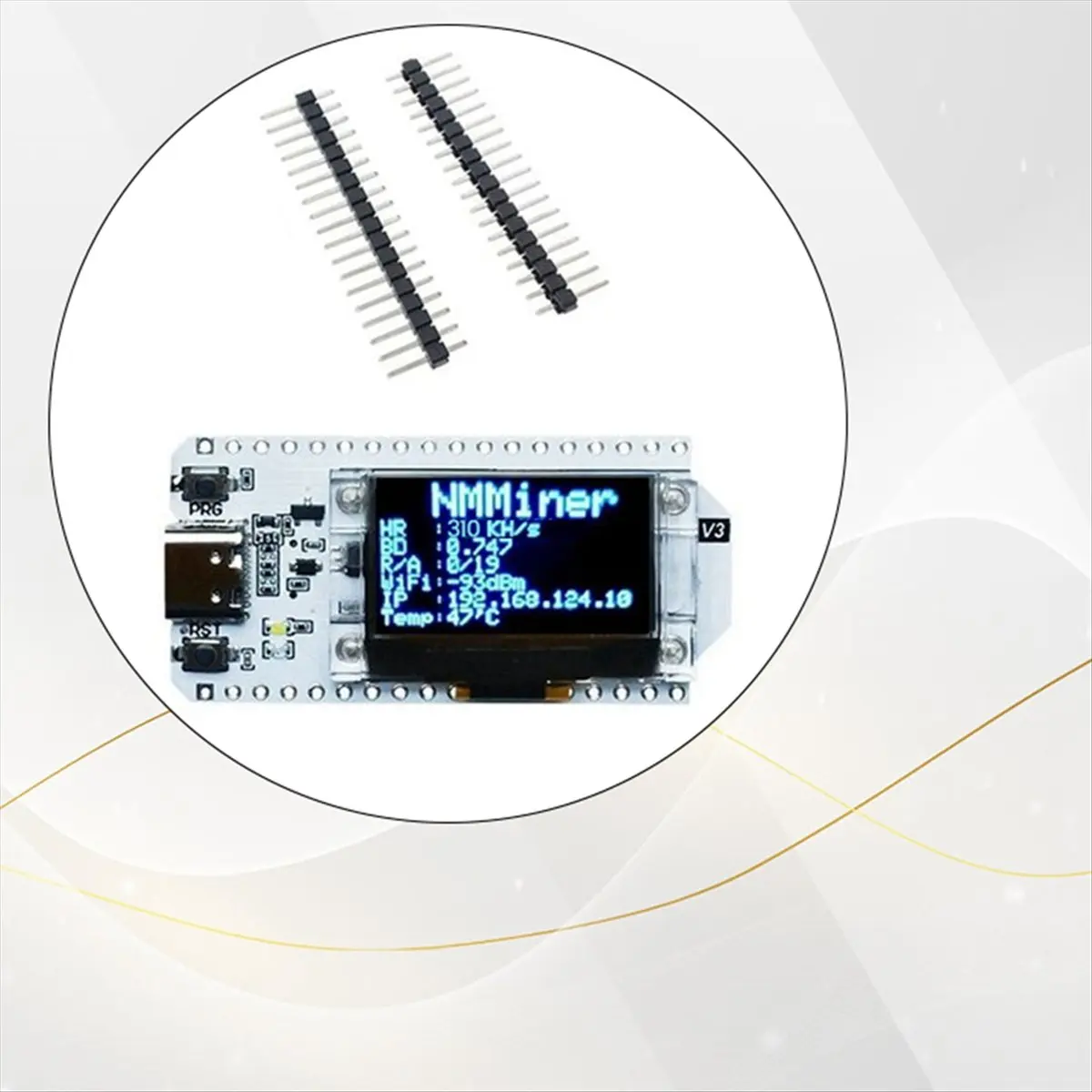 Solo Lottery Miner 310KH/S LoRa 32 V3 863-928MHz USB High Performance Win BTC Support WiFi and BLE Connect
