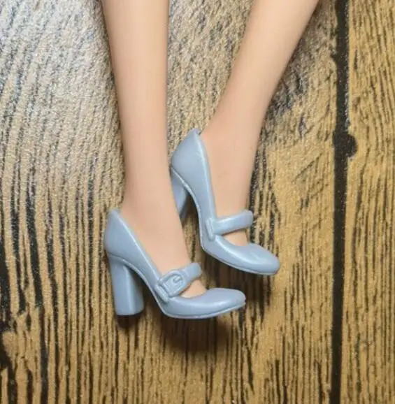 High Heels Puppe flache Füße Schuhe weiße Stiefel Geschenke Zubehör für Ihre 1/6 Barb Puppen TpQ88 – Detail 5