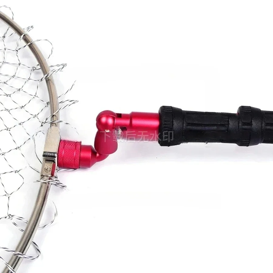 Aluminum Alloy Fishing Landing Net Connector, Portable Foldable Quick Release Joint Rod Fishing Net Pole Connection Accessories