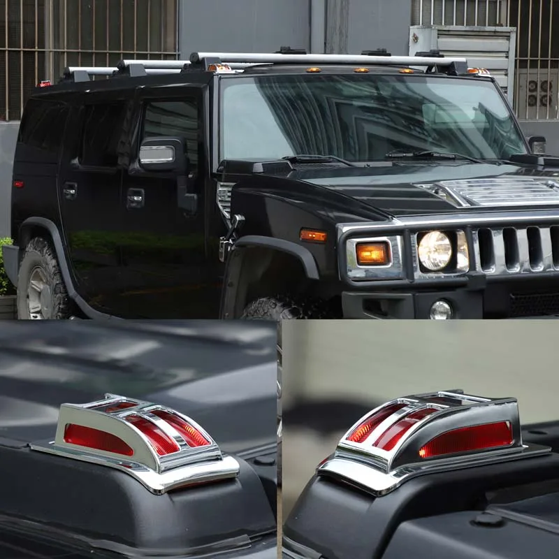 

ABS Sliver For Hummer H2 2003-2010 Car Top Corner Marker Light Guards Cage Chrome Billet Covers Exterior Accessories Decoration