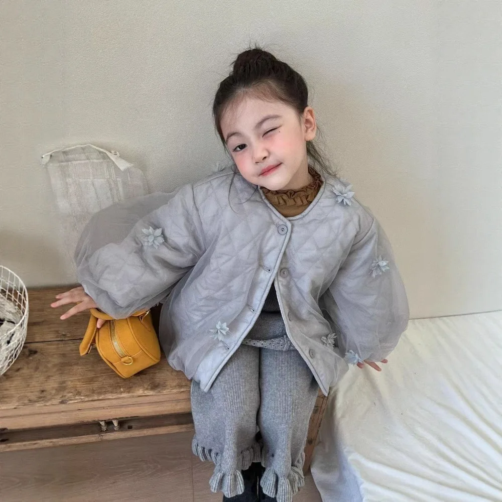 

Girls Set 2025 Winter New Korean Version Sweet and Cute Casual Daily Cotton Clothes Fart Curtain Woolen Pants Base Sweater Set