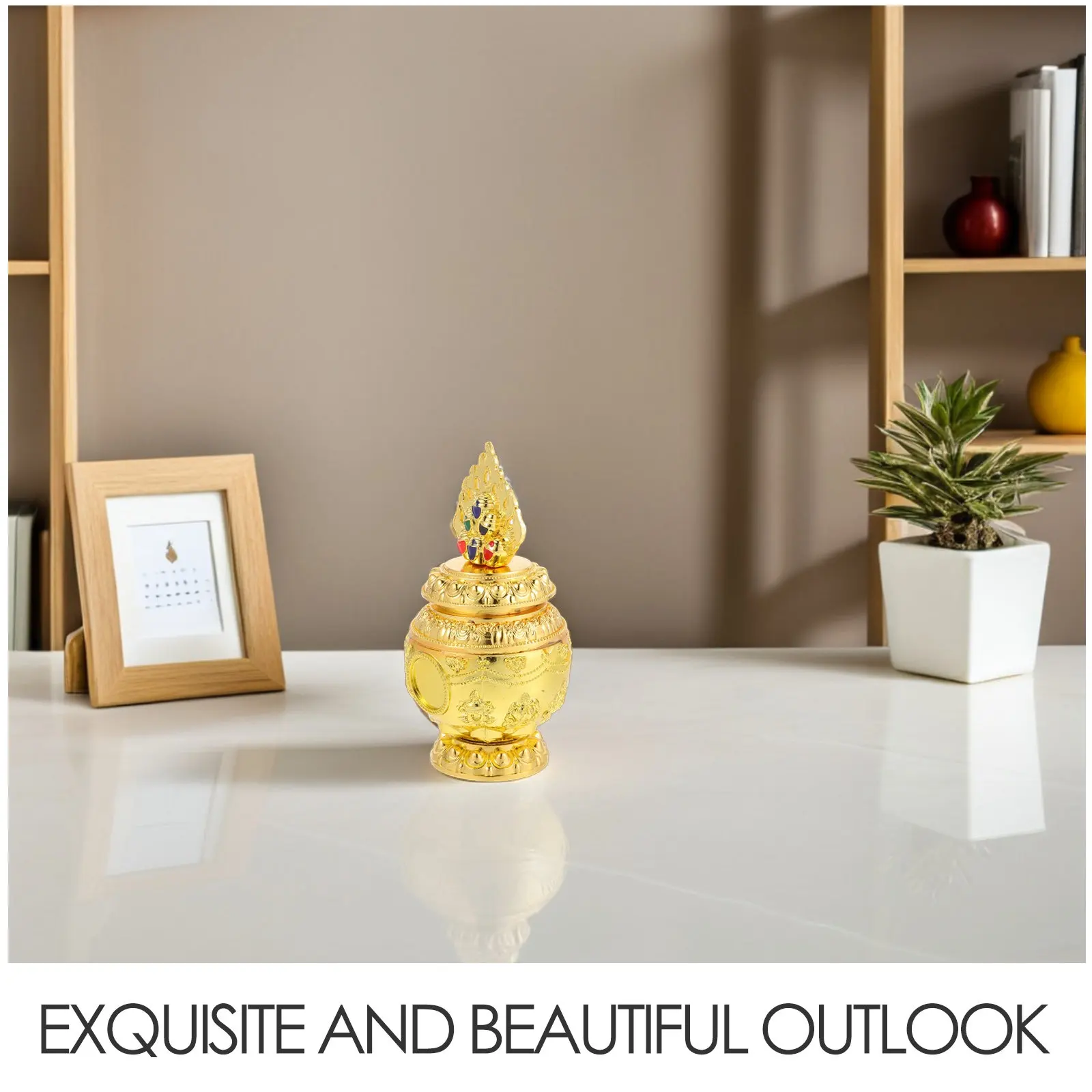 Portable Water Bottle Decorative Jars with Lids Alloy Adornment Shape view 2
