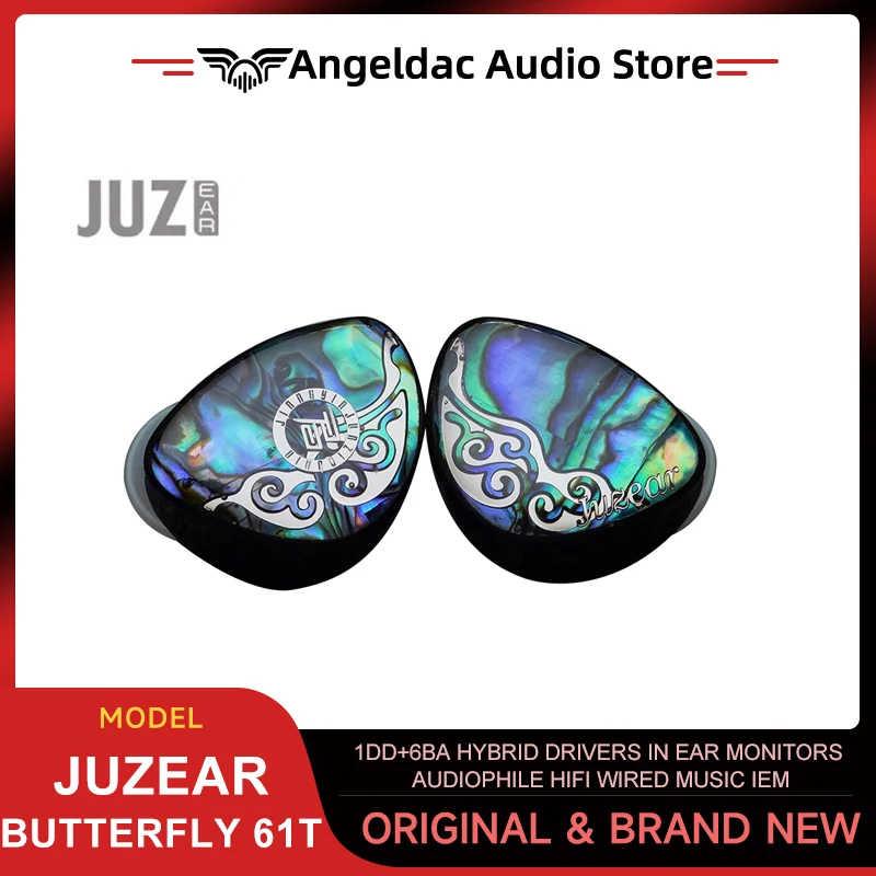 

JUZEAR Butterfly 61T 6BA+1DD HiFi In-Ear Monitors Earphones Hybrid Drivers Headset Detachable Cable Audiophile Wired Music IEM