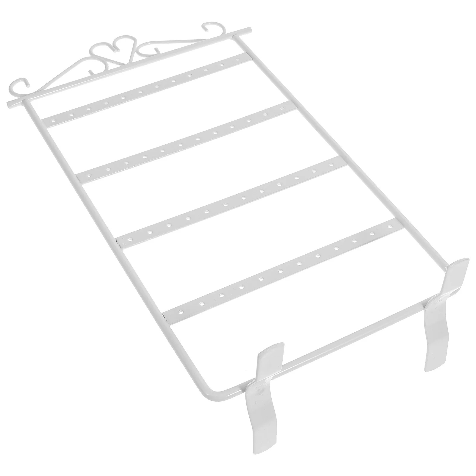 Earrings Hanging Rack White Metal Jewelry Display Stand For Earrings Necklaces Bracelets Storage Organizer Jewelry Holder