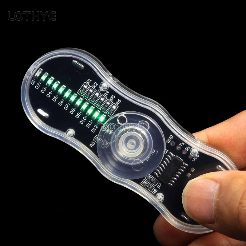 LOTHYE LED Luminous Speaker Atmosphere DIY Kit Fidget Spinner DIY Gyroscope Electronic Kit Gyro Fun Soldering Circuit board kit