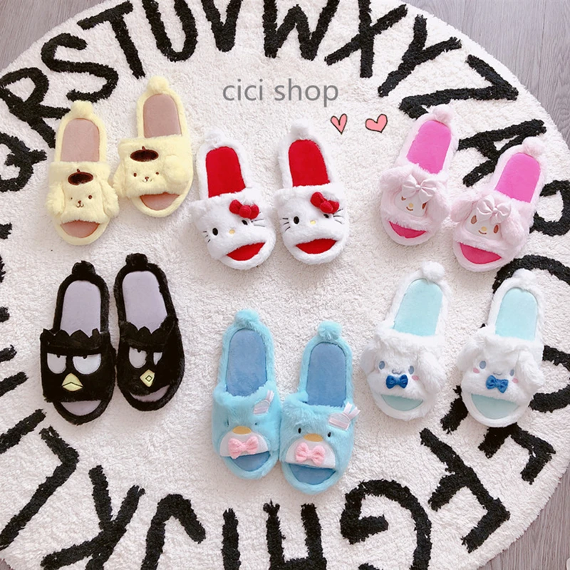 Girl Indoor Cute Slippers Cute Dog Penguin Home Indoor Shoes Non-slip Flat Casual Floor Slippers Rubber Bottom Waterproof