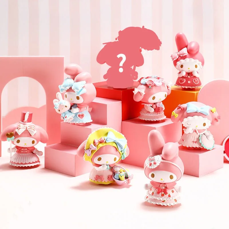 Genuine Sanrio Blind Box My Melody Pajama Party Kawaii Model Mystery Box Gift Cartoon Decoration Children's Toys