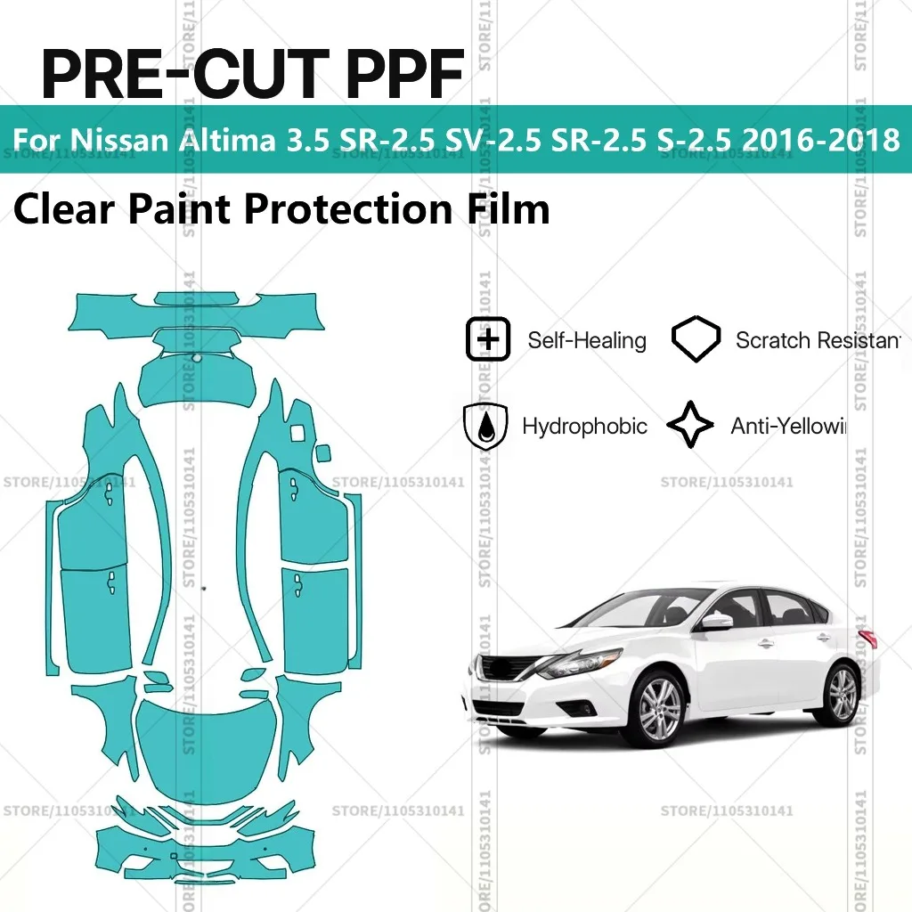 Pre-Cut Paint Protection Film PPF Transparent Car Film Automotive PPF For Nissan Altima 3.5 SR-2.5 SV-2.5 SR-2.5 S-2.5 2016-2018