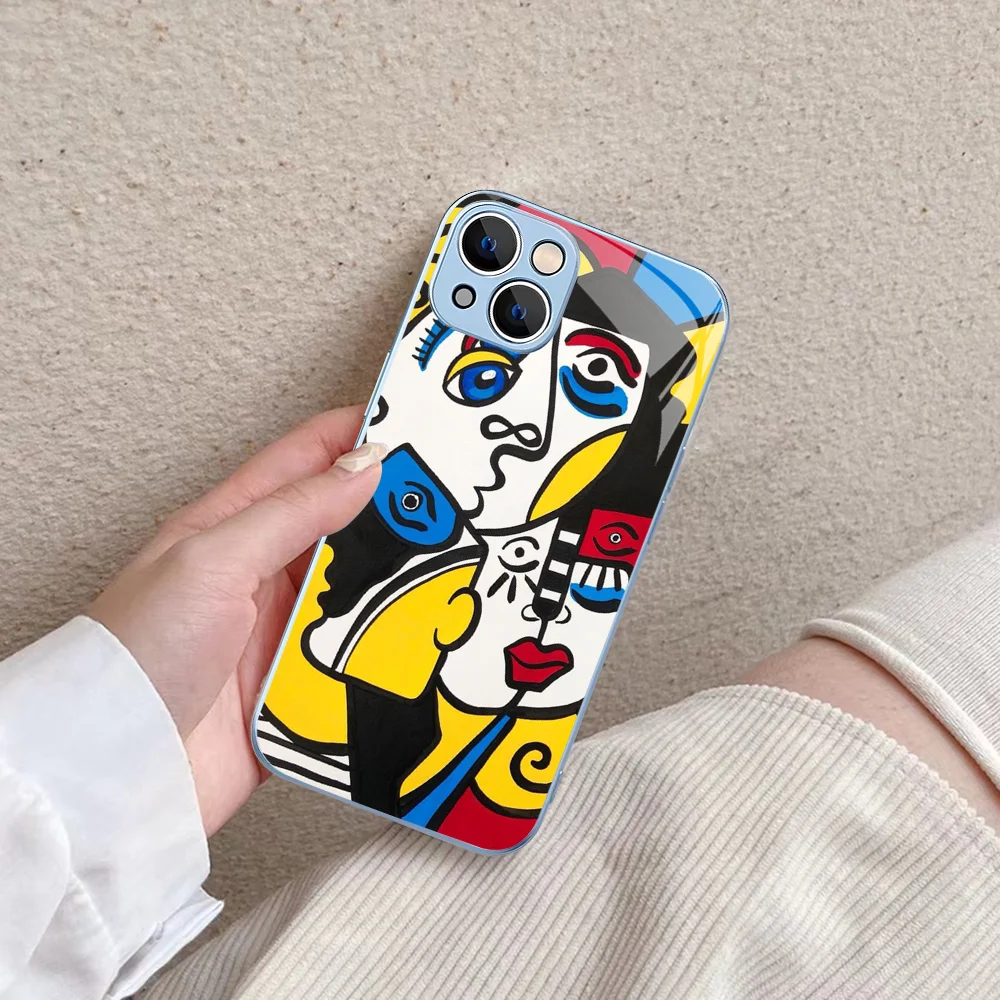 Abstract Vintage Painting Pablo Picasso Phone Case Tempered Glass For Iphone 14 13 12 11 Pro Mini XS MAX 14Plus X XS XR Fundas