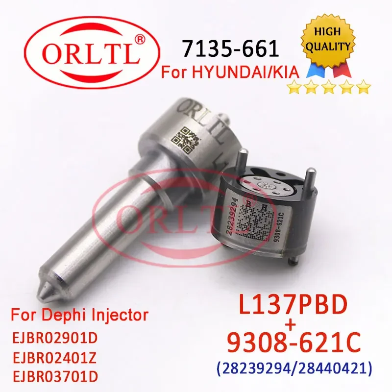 4 sets 7135-661 Repair kits L137PBD + 621c Fuel Injector Control Valve 9308-621C For For KIA	Carnival Mk II 2.9L CRDi MPV 144bhp