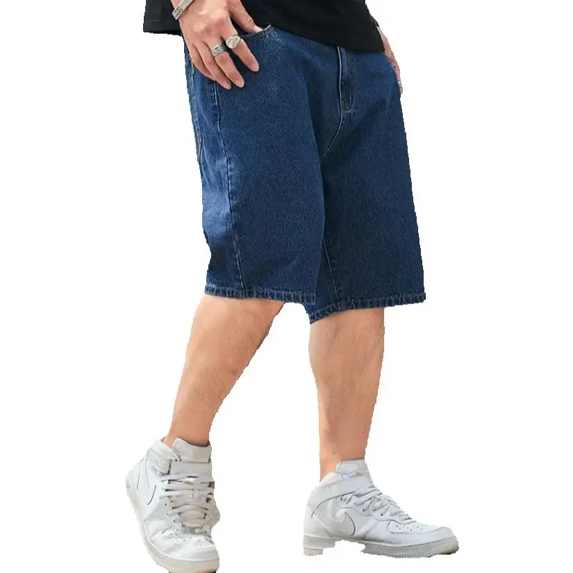 

Летние мужские джинсовые шорты больших размеров, свободные джинсовые короткие брюки большого размера