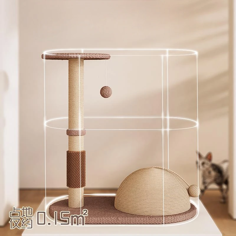 Modern Simple Cat Climbing Frame Nordic Wooden Cattery Hanging Ball Scraper Mat for Cats Furniture Scratcher Kat Klimmuur FYCT