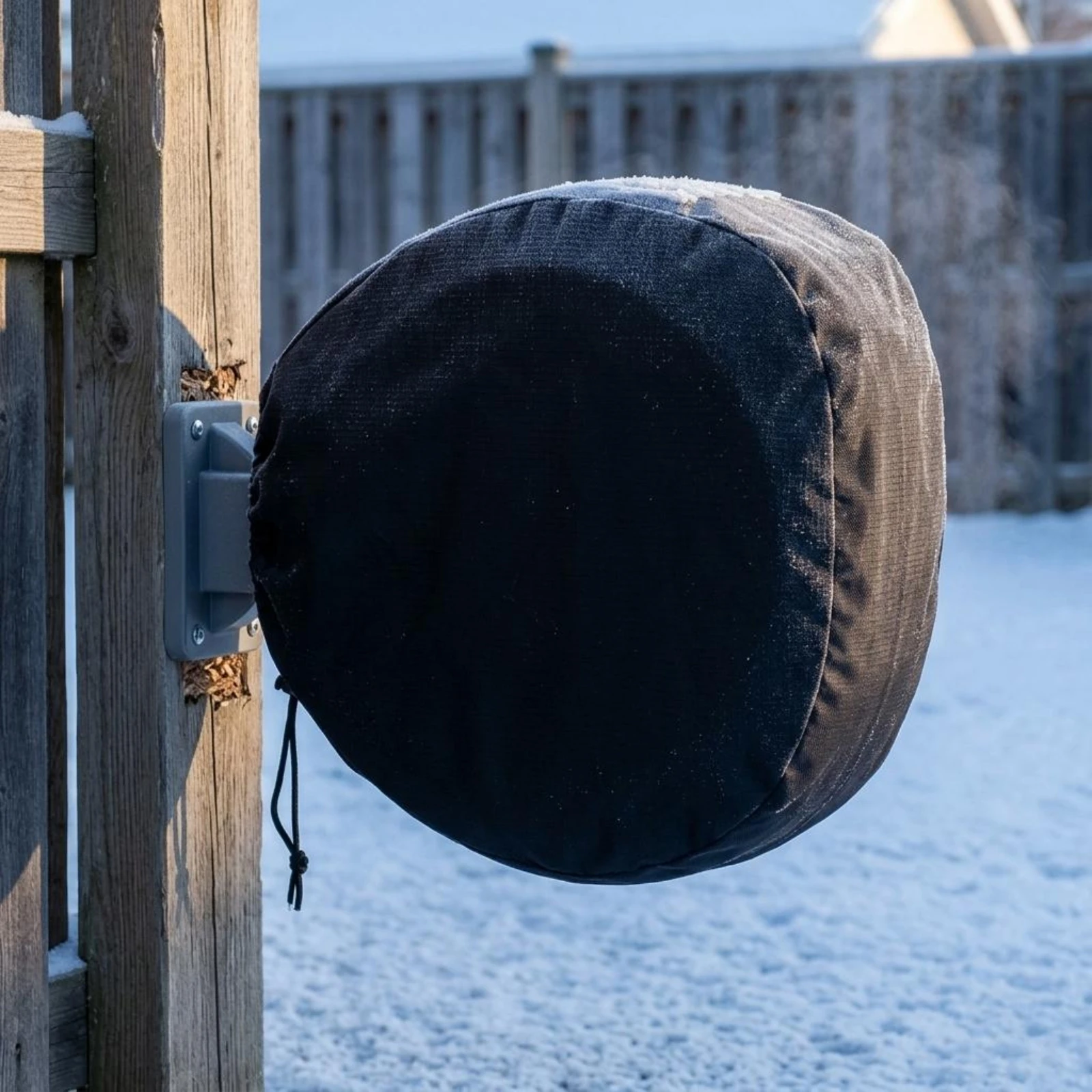Drawstring Closure Round Hose Reel Cover Snug Fit Dust Proof Outdoor Hood for Patio Yard