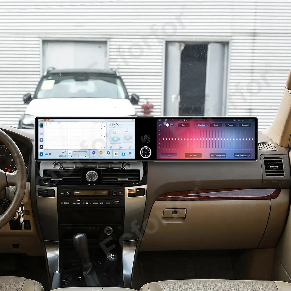 Android 13 CarPlay For Toyota Land Curiser Prado 2003-2009 Qualcomm Dual 12.3 Inch Screen Vertical Tesla Screen Head Unit
