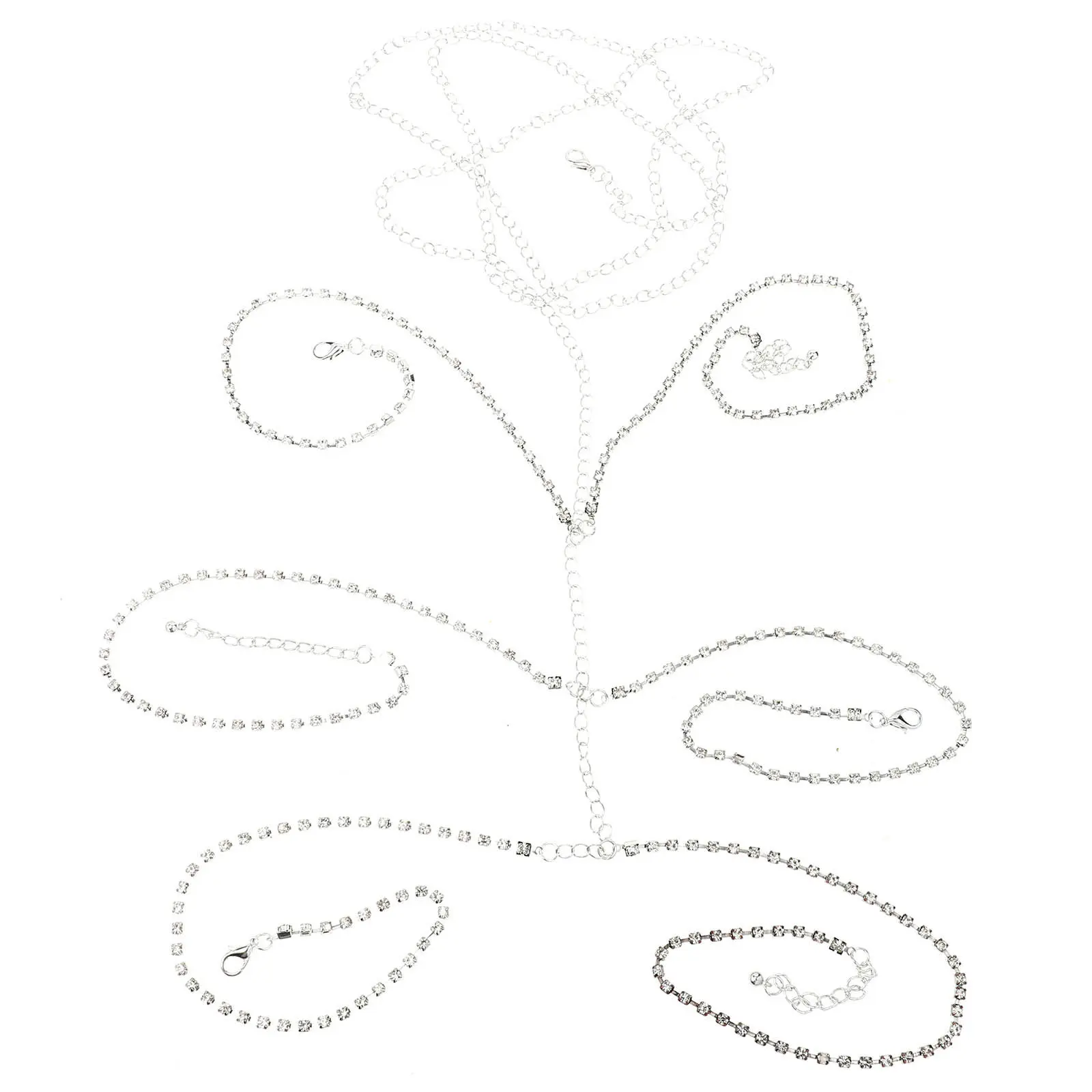 Rhinestone Body Chain Sparkly Leg Thigh Chain Jewelry for Women Nightclub Beach Festival Party Fashion Accessory