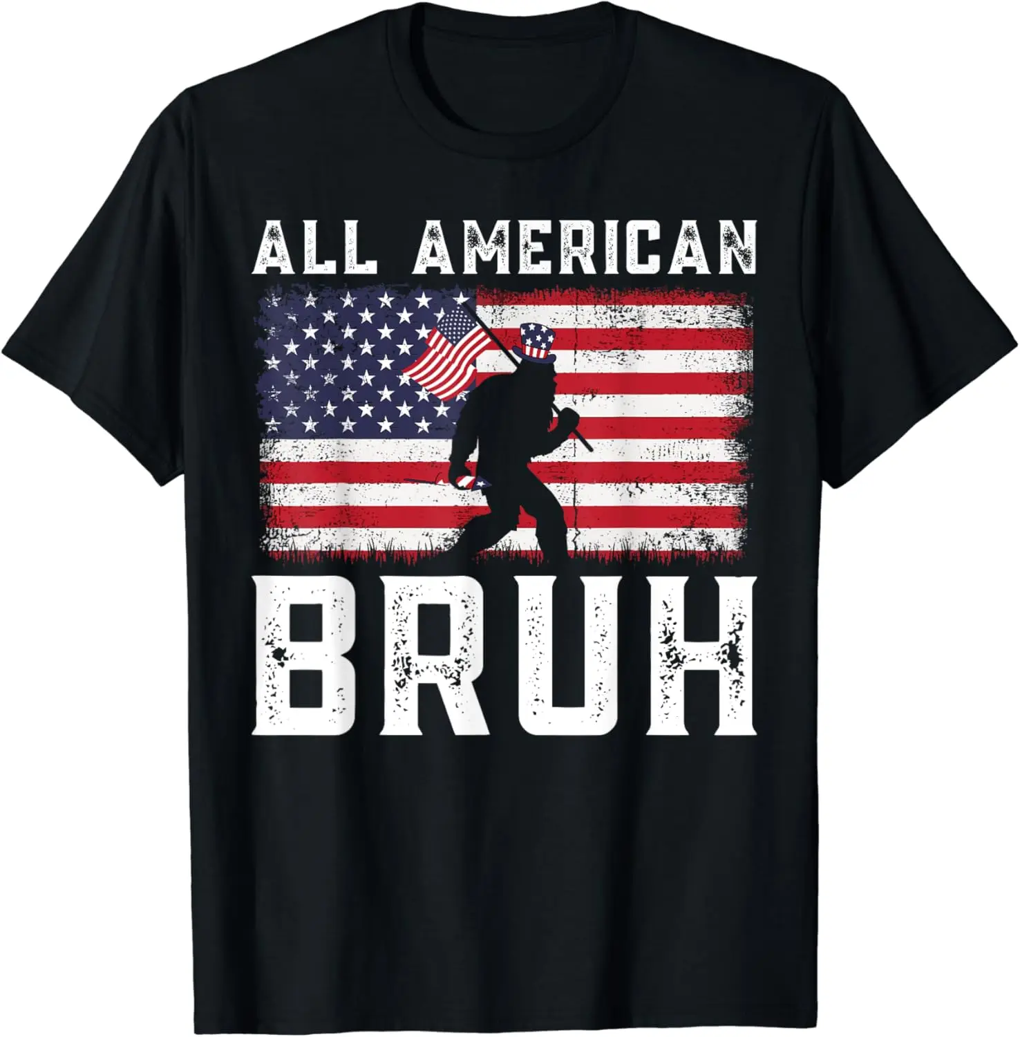 All American Bruh American Flag Patriotic 4th Of July T-Shirt