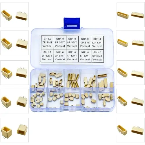 Zestaw złącze JST, nagłówek SH1.0 SMT Jst 1mm Adapter wtyczek gniazdo IC, JST-SH górny pionowy nagłówek (SH1.0-SMT-Ver)