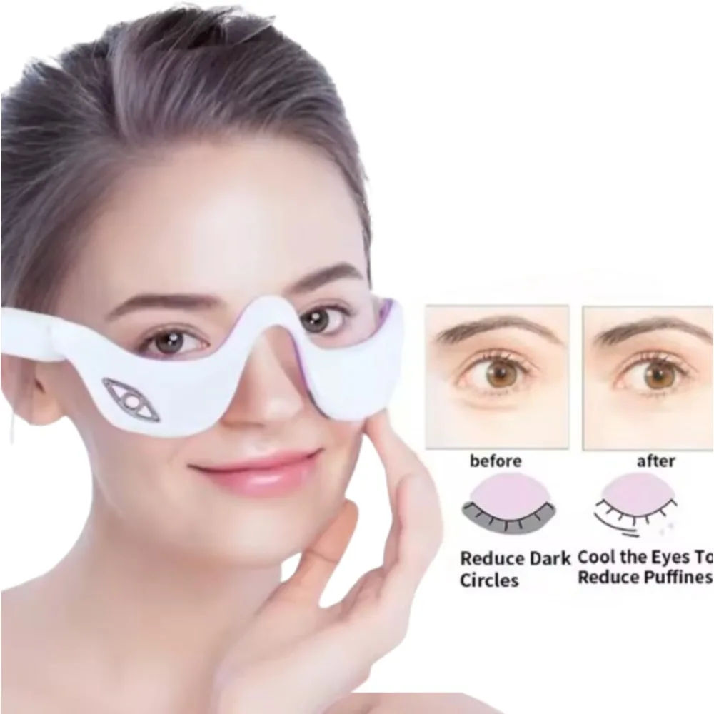 

Перезаряжаемая маска-массажер для глаз — 3D-вибрационная терапия для темных кругов, борьбы с старением и релаксацией