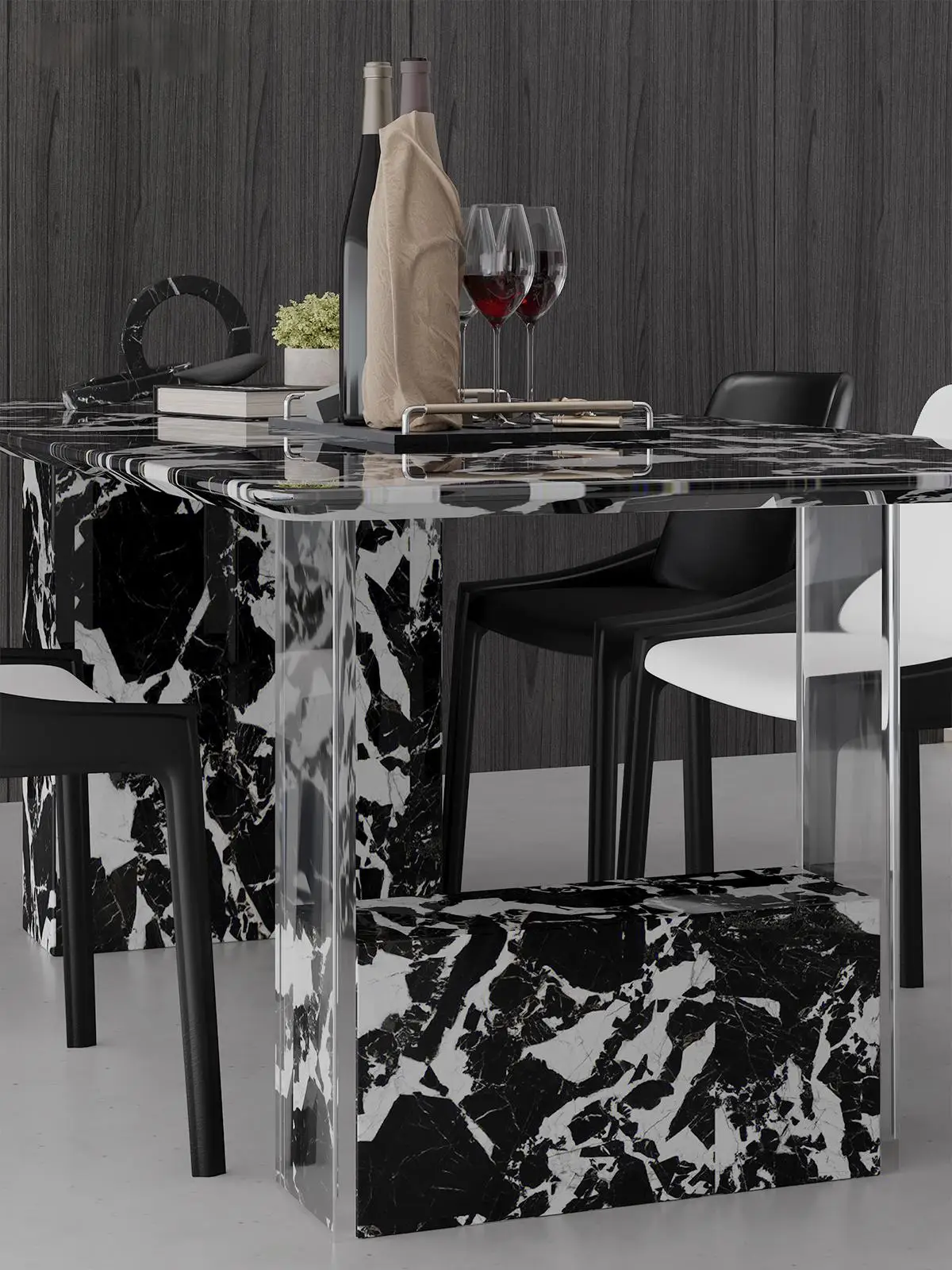 Nordic Minimalist Sintered Stone Dining Table, Anti-scratch Tabletop Home Dining Furniture for Apartment