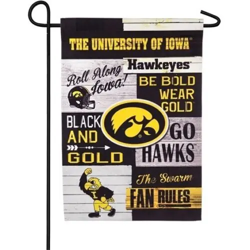 NCAA Iowa Hawkeyes Fan Rules Garden Flag (12.5