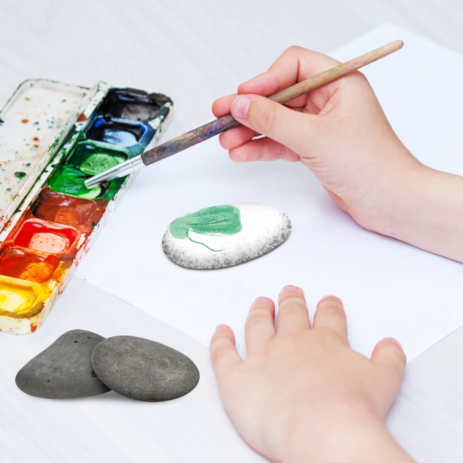 10 stücke Bunte Diy Graffiti Steine Glatte Diy Handwerk Felsen Für Kinder Zeichnung Kunst Kreative Dekor Mehrzweck Steine