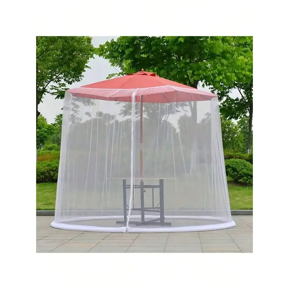 

Durable Polyester Umbrella Net, Mosquito Cover For Garden Patio, Easy Zipper Entry Accommodates Up To 8 People Spacious InsectF