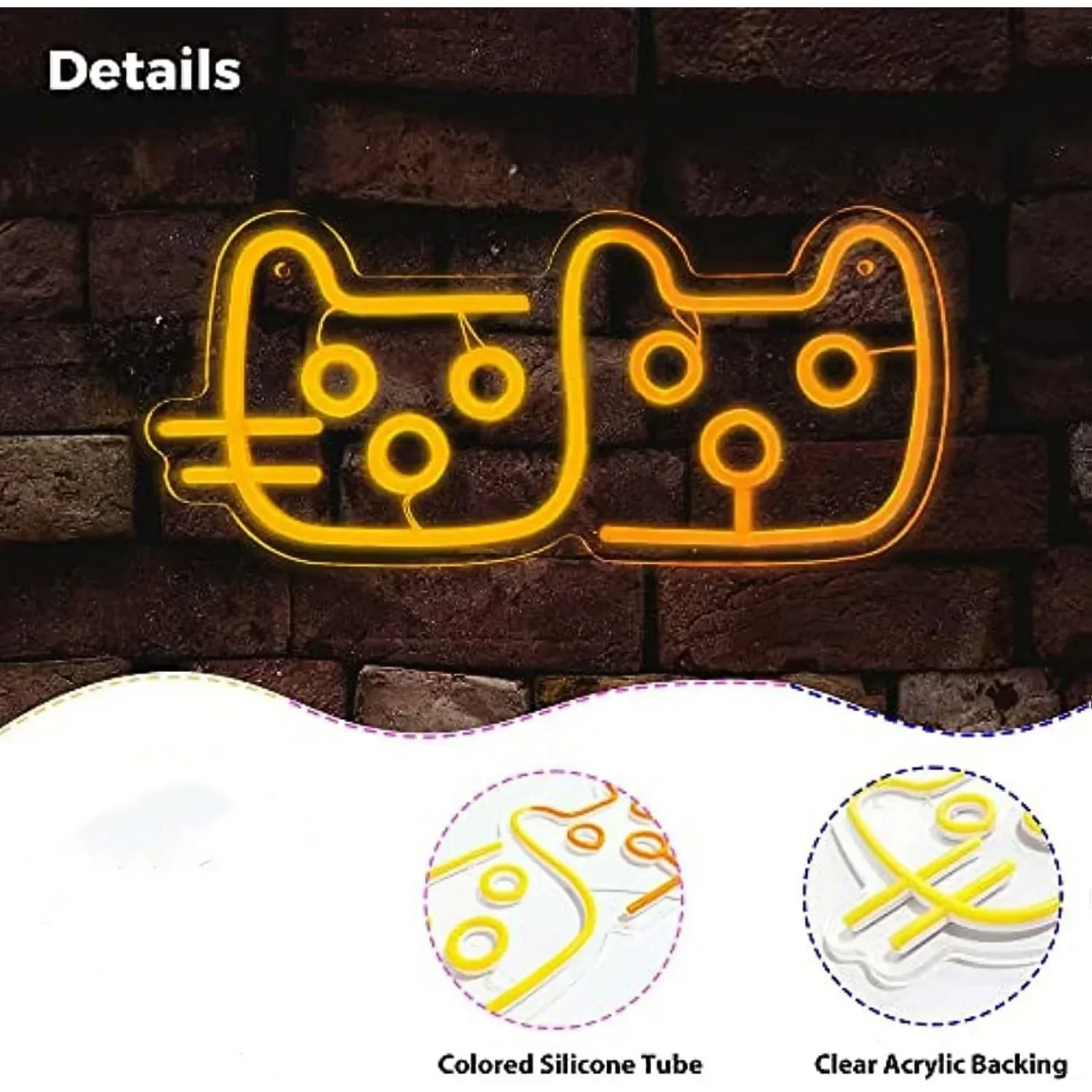 고양이와 개 네온 사인 LED 네온 조명 벽 장식 어린이 방 게임방 파티 크리스마스 장식 어린이 선물 USB 전원