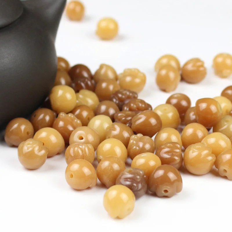 5pcs/Lot Natural Bodhi Tree Root Carved Loose Charm Beads Kitty/Lotus/Cheese/Honeypot Wooden Spacers DIY Jewelry Women Men Gifts