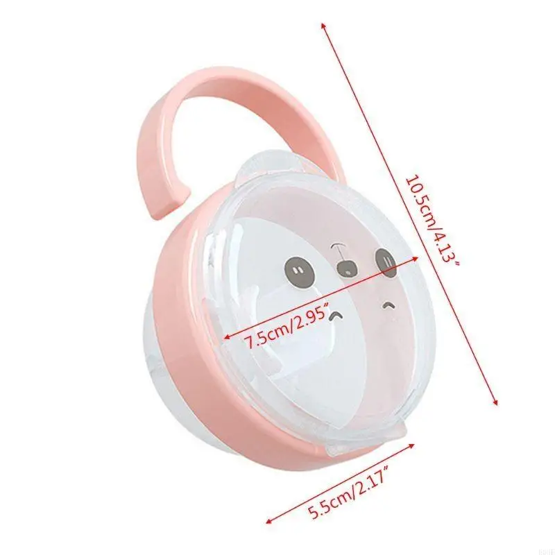 

E06F Baby Pacifier Harge Box Cartoon Pattern Patchiziers соска прозрачная пылевая коробка