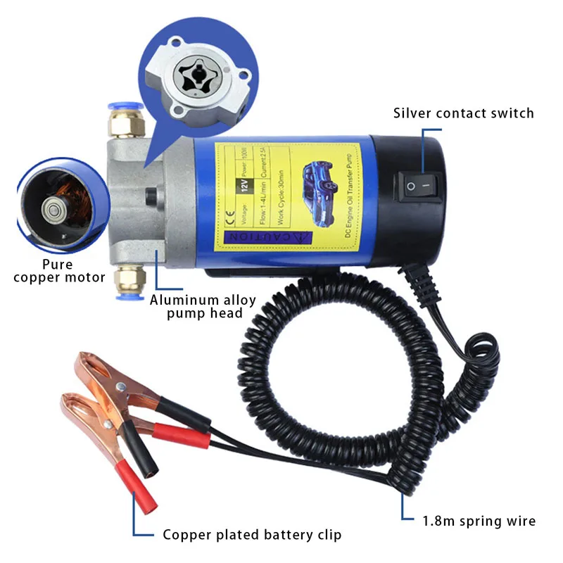 Pompa oleju napędowego przenośna 12V elektryczna pompa do usuwania ssania z rurkami silnik do motocykla łodzi samochodowej