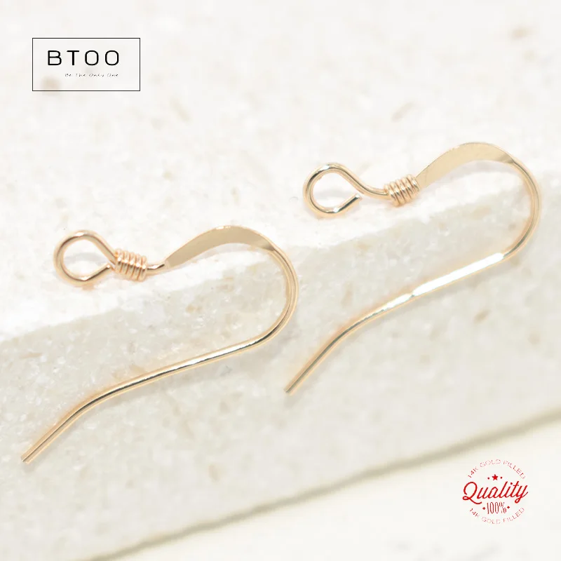 14K Goldfilled Ohrringdraht Flach mit Spirale (0,61mm) Goldener Ohrringdraht für Schmuckherstellung Ohrringe Zubehör Verschlüsse für DIY-Schmuck – Detail 14