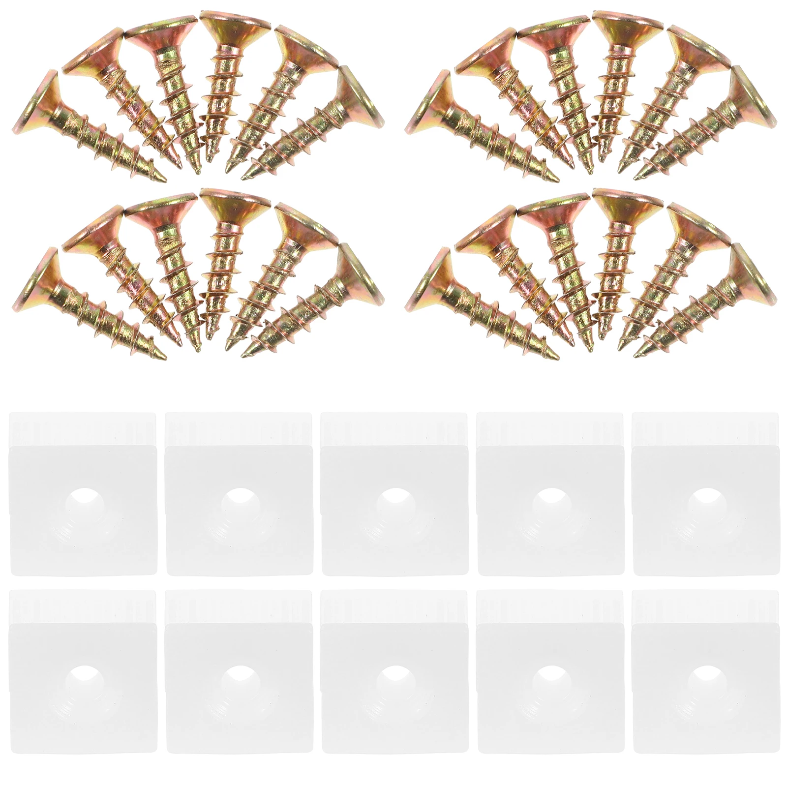 

50pcs Drawer Bottom Wedge Support Plastic Iron Fixing Kit For Cabinet Dresser Reinforcement 45° Angle Corner Code Wedges Sagging