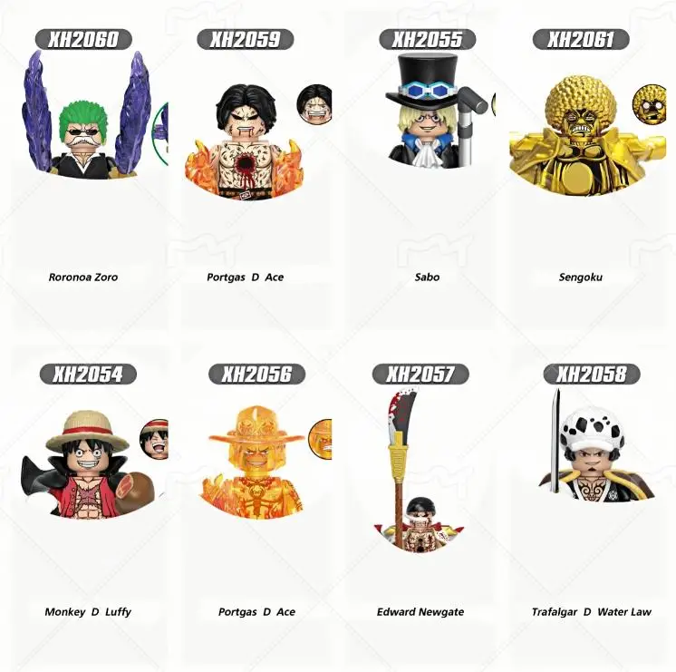 Bandai ONE PIECE Dragon Ball Super Mini Figure Set van 8 Wukong-personages WM6185 WM9183 WM6179 WM6180 WM6181 Verzamelbaar speelgoed