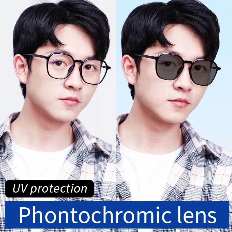 Photochromic Progressive Multifocal Reading Glasses for Men Women, TR90 Full Frame Presbyopia Eyeglasses,Far and Near Dual-use