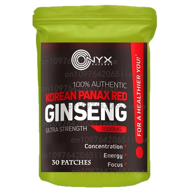 Koreaanse Rode Panax Ginseng 5000mcg Transdermale Patches Set van 8 Extra Sterkte Wortelextract Poeder Supplement Hoge Ginsenosiden