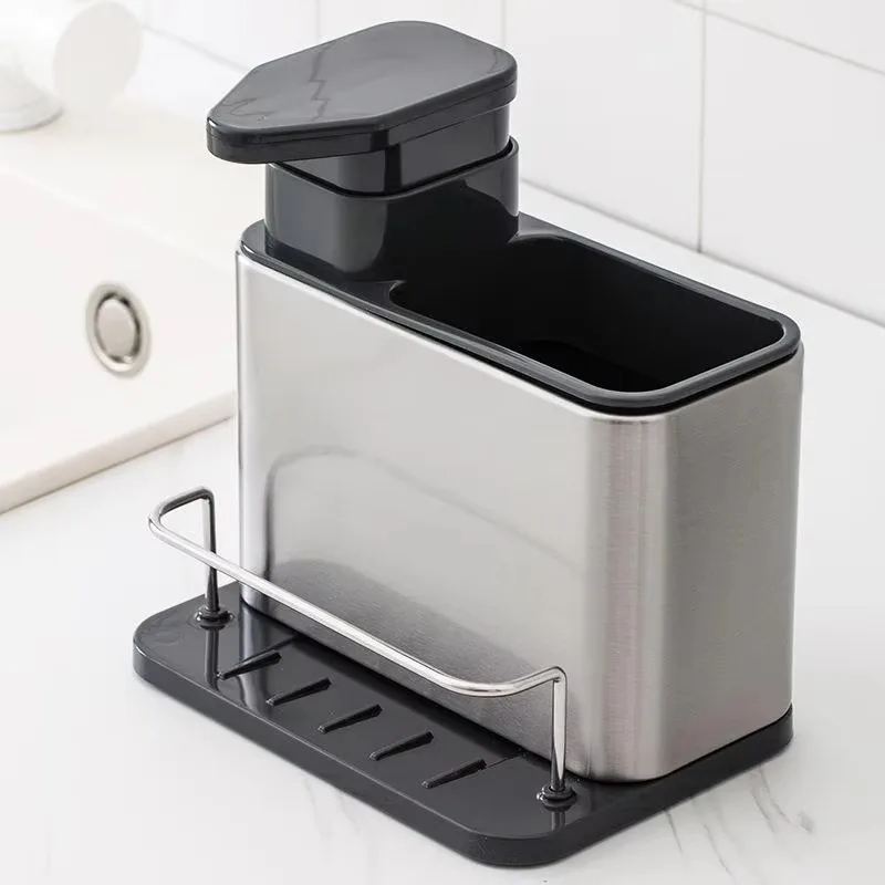 Integrated Stainless Steel Chopstick Cage 3 in 1 Kitchen Storage Rack Drainable Organizer for Knives and Tableware